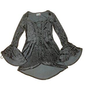 LIP SERVICE Crushed Velvet Corset Dress Large 90s Whimsigoth Lace-up Witchy Vamp
